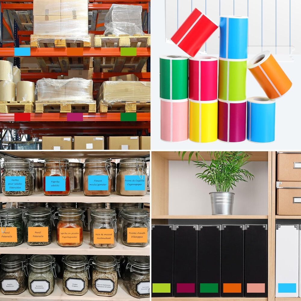 7429 10 Rolls Stickers Labels for Labeling Rectangular Color Coding Labels - Picture 7 of 7